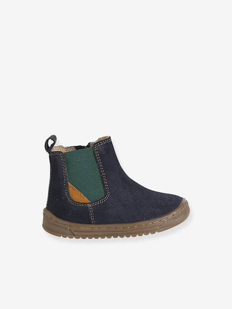 Baby first steps leather boots navy blue 