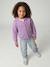 Long-sleeved knitted cardigan for girls ecru+lavender+sage green 