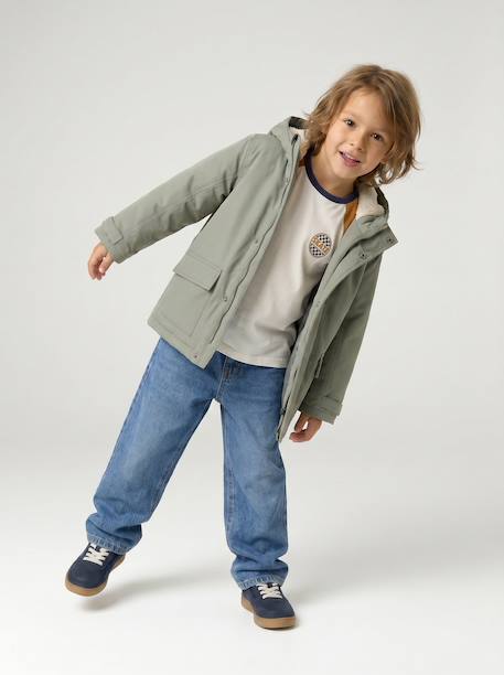 Loose-fit jeans for boys black+double stone 