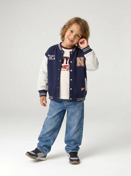 Teddy sweatshirt for boys fir green+navy blue 
