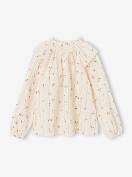 Long-sleeved blouse for girls ecru 