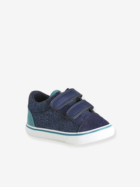 First walking shoes with touch-fastening straps for baby blue 