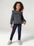 Long-sleeved shirt for girls rosy+slate blue+vanilla 
