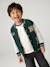 Teddy sweatshirt for boys fir green+navy blue 