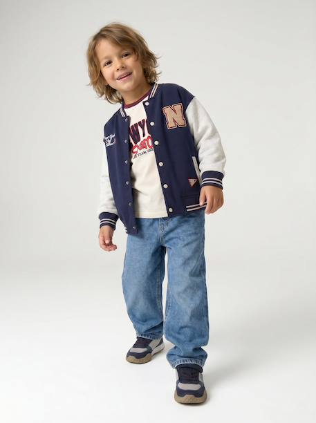 Loose-fit jeans for boys black+double stone 