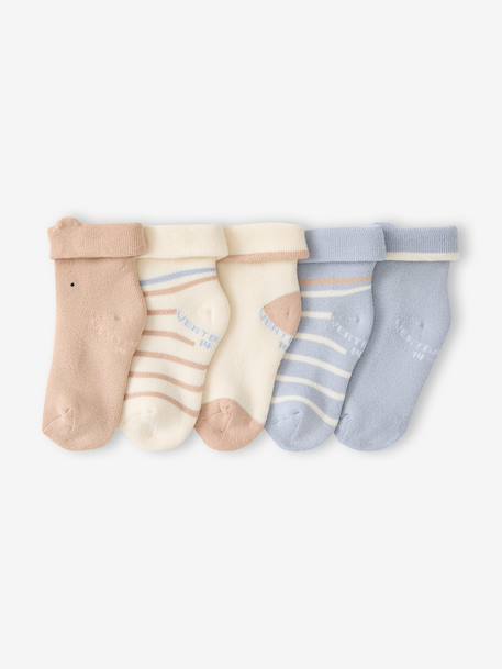 Pack of 5 socks for baby vanilla 