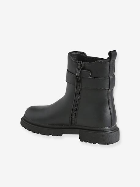 Zip-up synthetic boots for girls black 