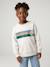Crew neck sweatshirt for boys marl white+mauve 