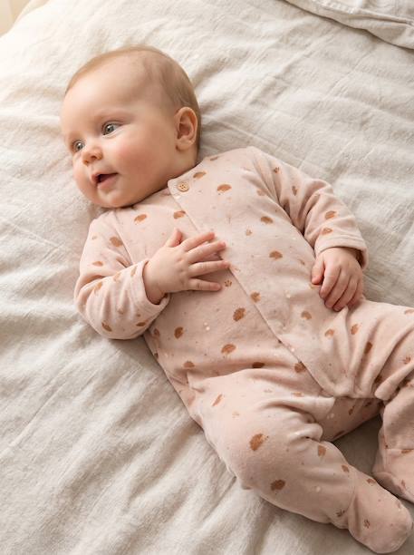 Pack of 2 newborn sleepsuits beige 