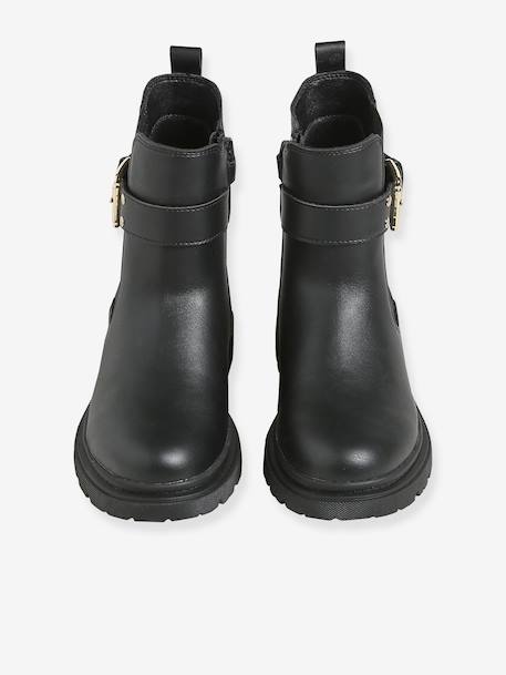 Zip-up synthetic boots for girls black 