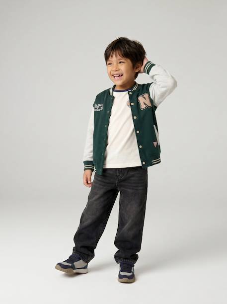 Loose-fit jeans for boys black+double stone 