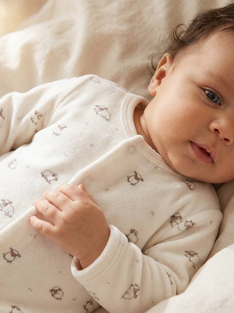 Pack of 2 baby sleepsuits with front opening cappuccino+pale pink+sage green 