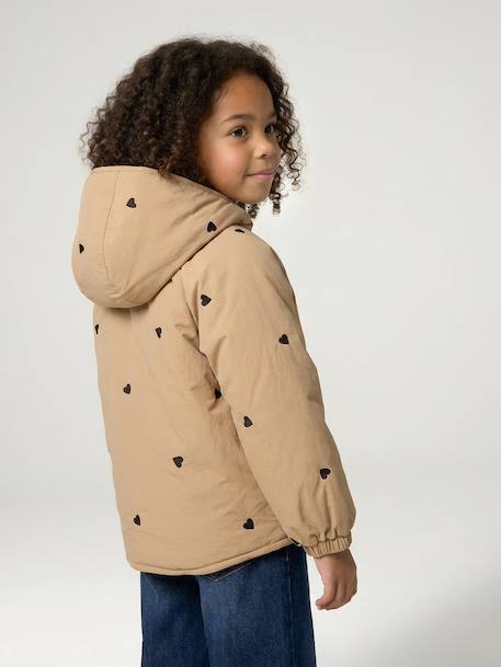 Girl's embroidered lightweight jacket grey green+hazel 