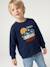 Crewneck sweatshirt for boys navy blue+tomato red 
