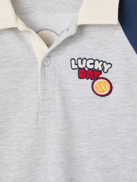 Long-sleeved polo shirt for boys marl grey 