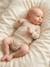 Pack of 3 long-sleeved newborn bodysuits cappuccino 