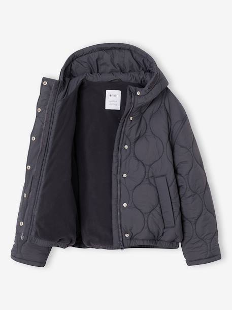 Lightweight puffer jacket with hood for girls black 