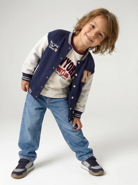 Teddy sweatshirt for boys fir green+navy blue 