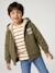 Zip-up hooded sweatshirt for boys khaki+navy blue 