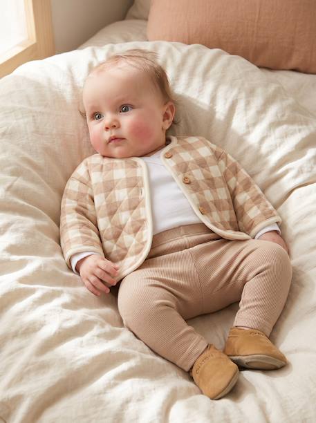 Pack of 3 newborn baby leggings ecru 
