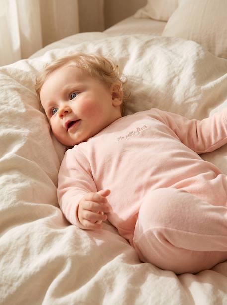 Pack of 3 baby sleepsuits with back opening marl beige+marl grey+sage green 