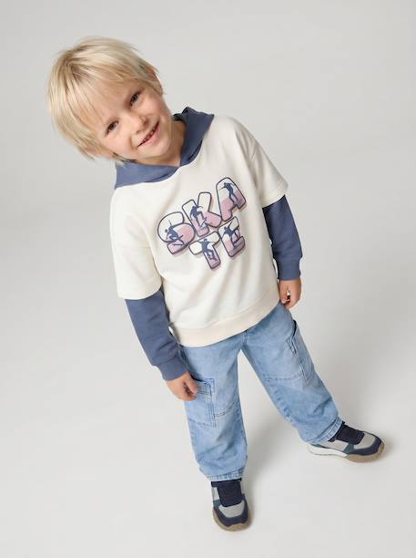 Hooded sweatshirt for boys ecru 