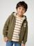 Zip-up hooded sweatshirt for boys khaki+navy blue 