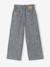 Wide-Leg Paperbag Jeans with Flower Motifs for Girls denim grey+grey+light blue 