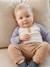 Trousers in Cotton Fleece, for Newborn Babies 6316+BEIGE LIGHT ALL OVER PRINTED+camel+rose 