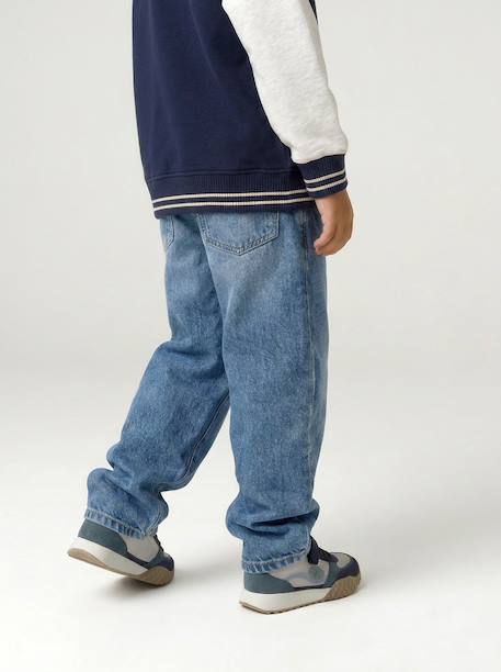 Loose-fit jeans for boys black+double stone 