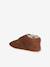 Leather touch-fastening slippers for baby beige+brown 