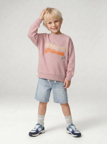 Crewneck sweatshirt for boys pale pink 