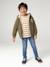Zip-up hooded sweatshirt for boys khaki+navy blue 