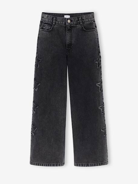 Wide-leg jeans for girls denim grey 