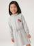 Short hooded dress for girls green+marl grey+navy blue 
