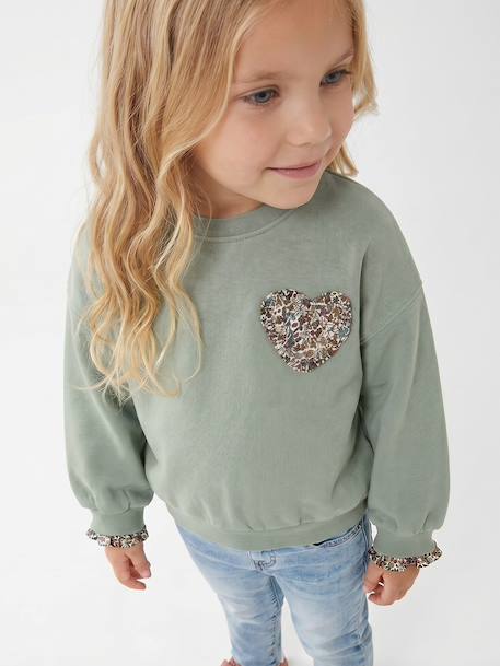 Sweatshirt for girls grey green 