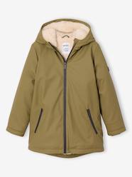 -Long hooded raincoat for girls
