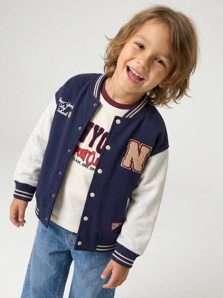 Teddy sweatshirt for boys fir green+navy blue 