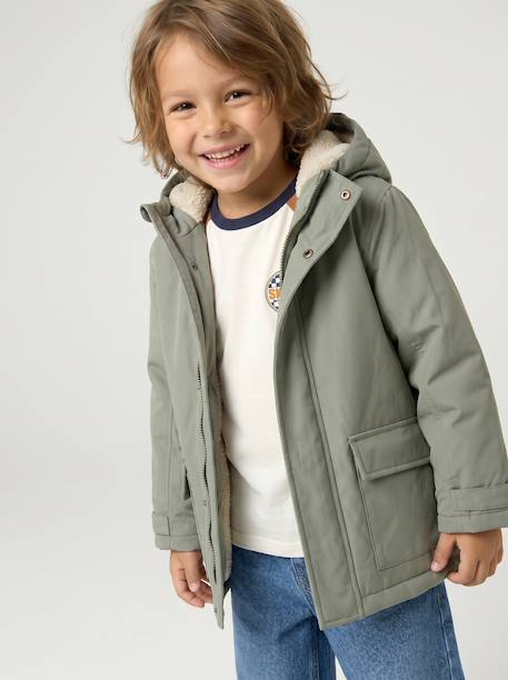 3-in-1 Parka with Removable Bodywarmer for Boys BLUE MEDIUM SOLID WITH DESIGN+BROWN DARK SOLID WITH DESIGN+GREEN MEDIUM SOLID WITH DESIG+lichen 