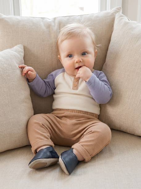 Trousers in Cotton Fleece, for Newborn Babies 6316+BEIGE LIGHT ALL OVER PRINTED+camel+rose 