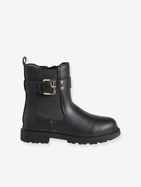 Zip-up synthetic boots for girls black 