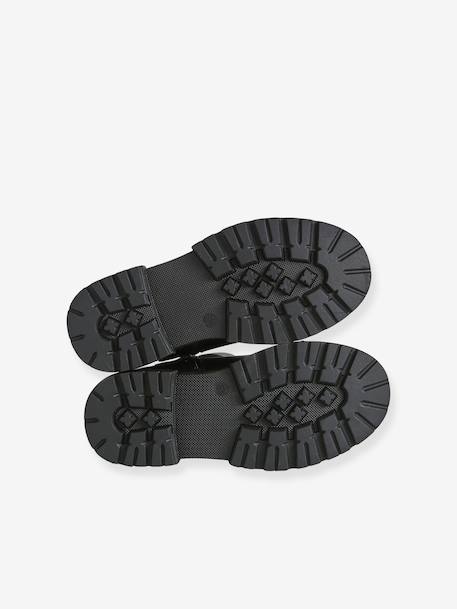 Zip-up synthetic boots for girls black 