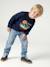Crewneck sweatshirt for boys navy blue+tomato red 