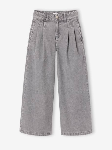 Wide-leg jeans for girls denim grey+medium blue 