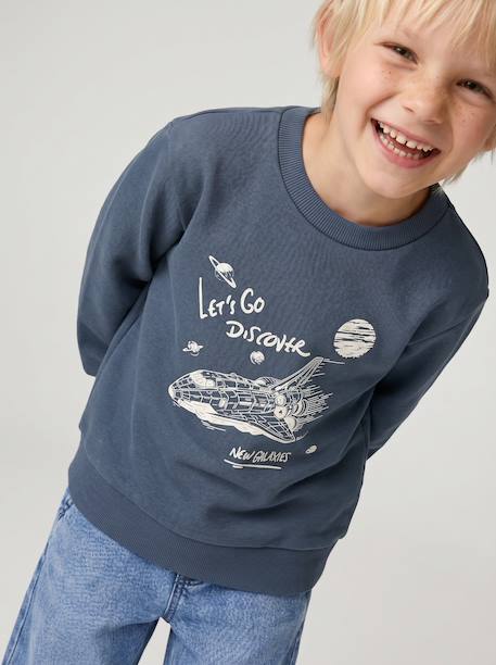 Sweatshirt with front print for boys marl red+marl white+night blue 