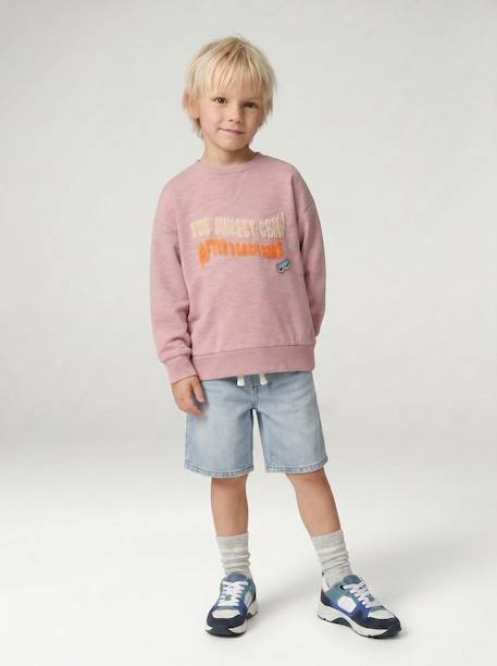 Crewneck sweatshirt for boys pale pink 