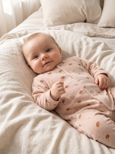 Pack of 2 newborn sleepsuits beige 