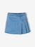 Pleated denim skort for girls medium blue 