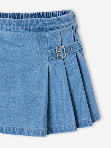 Pleated denim skort for girls medium blue 