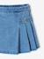 Pleated denim skort for girls medium blue 